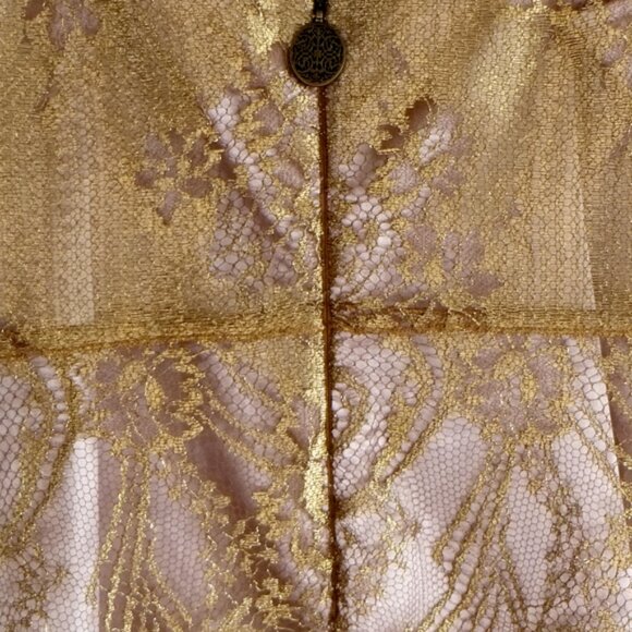 Elie Tahari burnished-gold lace sleeveless blouse with camisole - Picture 4 of 13